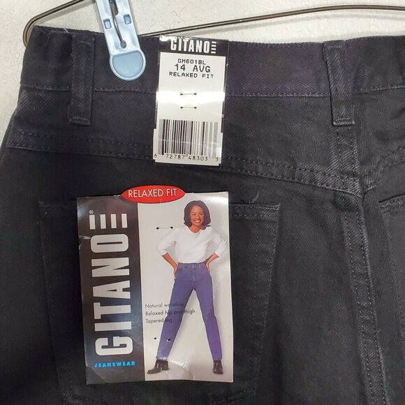 VTG Gitano Jeans Womens 14 Avg Relaxed Fit Black Y2K 80s 90s Mom Jeans High Rise - Picture 10 of 13